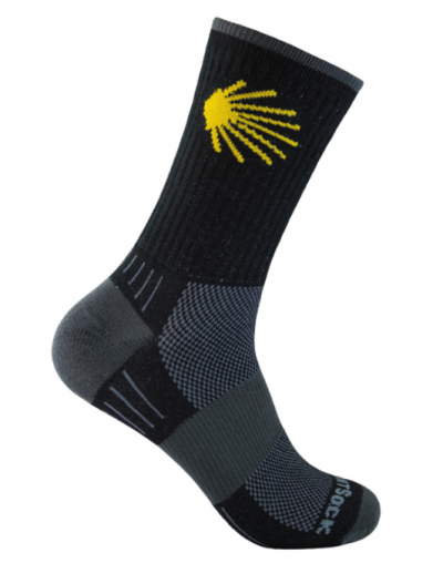 Socks Camino de Santiago, black, high
